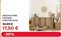 Max Factory Specchio fiore cayetana in rattan 56 cm offerta