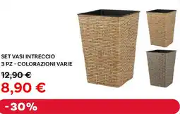 Max Factory Set vasi intreccio 3 pz - colorazioni varie offerta