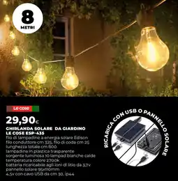 Extracoop Ghirlanda solare da giardino LE COSE ESP-435 offerta