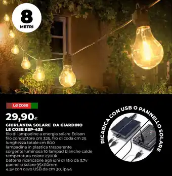 Extracoop Ghirlanda solare da giardino LE COSE ESP-435 offerta