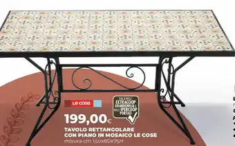 Extracoop Tavolo rettangolare con piano in mosaico LE COSE offerta