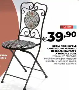 Extracoop Sedia pieghevole con decoro mosaico in ceramica fatto a mano LE COSE offerta