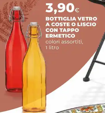 Extracoop Bottiglia vetro a coste o liscio con tappo ermetico offerta