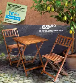 Extracoop Set balcone coop in legno di acacia fsc con finitura olio offerta