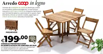 Extracoop Consolle pieghevole coop in legno d'acacia fsc finitura ad olio offerta