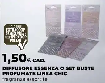 Extracoop Diffusore essenza o set buste profumate linea chic offerta