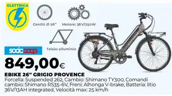 Extracoop Ebike 26" GRIGIO PROVENCE offerta