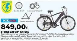 Extracoop E-bike 230 28" GRIGIA offerta