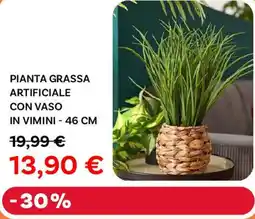 Max Factory Pianta grassa artificiale con vaso in vimini - 46 cm offerta