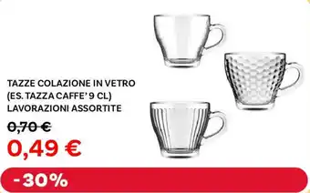 Max Factory Tazze colazione in vetro (es. tazza caffe' 9 cl) lavorazioni assortite offerta