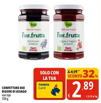 Tigros Confetture bio RIGONI DI ASIAGO offerta