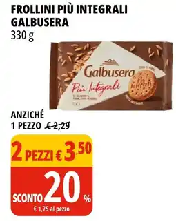 Tigros Frollini più integrali GALBUSERA offerta