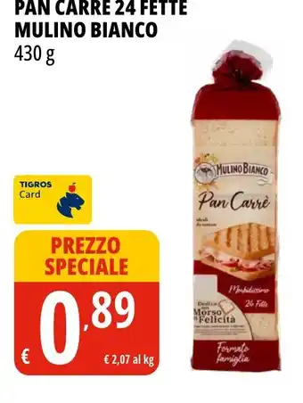 Tigros Pan carrè 24 fette MULINO BIANCO offerta