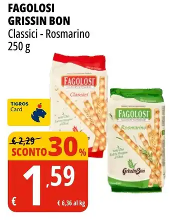 Tigros Fagolosi GRISSIN BON Classici Rosmarino offerta