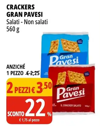 Tigros Crackers GRAN PAVESI Salati Non salati offerta