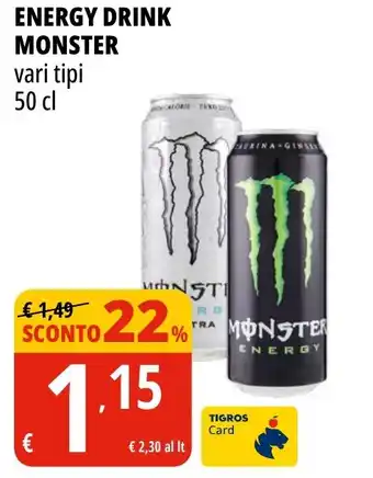 Tigros Energy drink MONSTER offerta