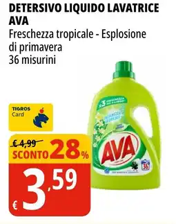 Tigros Detersivo liquido lavatrice ava offerta