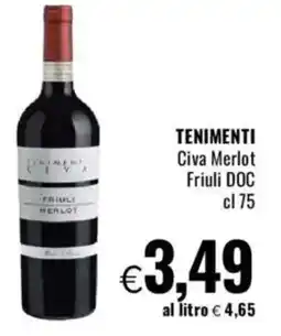 Famila TENIMENTI Civa Merlot Friuli DOC offerta