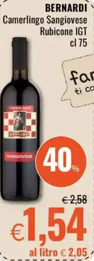 Famila BERNARDI Camerlingo Sangiovese Rubicone IGT offerta