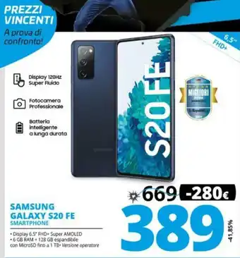 Comet Samsung Galaxy S20 FE Smartphone offerta