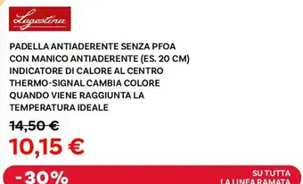 Max Factory Padella antiaderente senza pfoa con manico antiaderente indicatore di calore al centro thermo-signal cambia colore quando offerta