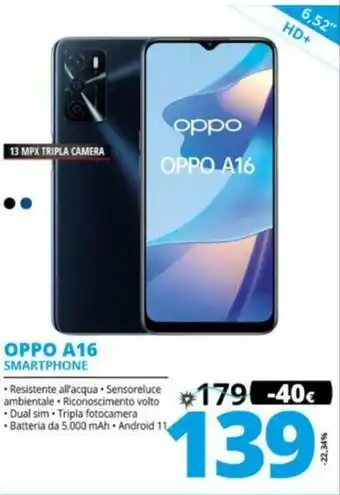 Comet Oppo A16 Smartphone offerta