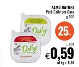 Famila ALMO NATURE Patè Daily per Cane offerta