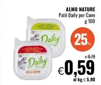 Famila ALMO NATURE Patè Daily per Cane offerta