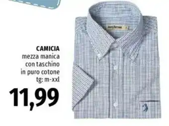 Famila CAMICIA mezza manica con taschino in puro cotone offerta