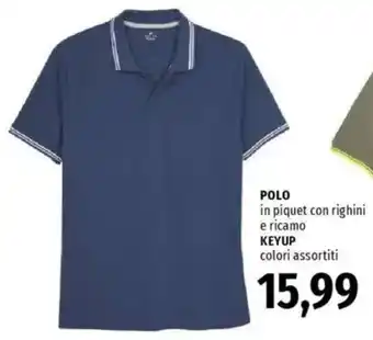 Famila POLO in piquet con righini e ricamo KEYUP offerta