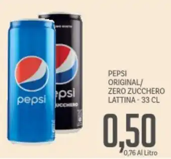 Supermercati Piccolo Pepsi original/ zero zucchero lattina offerta