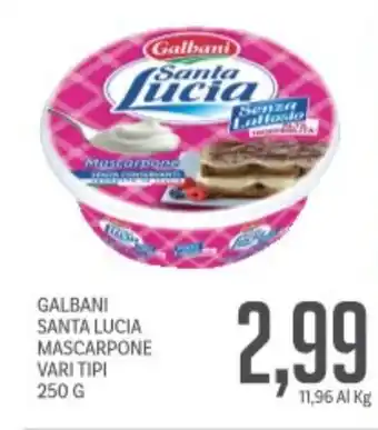 Supermercati Piccolo Galbani santa lucia mascarpone vari tipi offerta