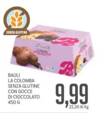 Supermercati Piccolo Bauli la colomba senza glutine con gocce di cioccolato offerta