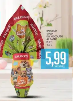 Supermercati Piccolo Balocco uovo di cioccolato 44 gatti/ puffi offerta