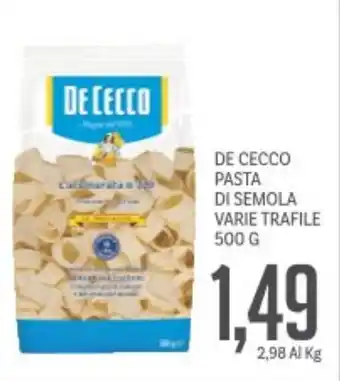 Supermercati Piccolo De cecco pasta di semola varie trafile offerta