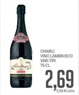 Supermercati Piccolo Chiarli vino lambrusco vari tipi offerta