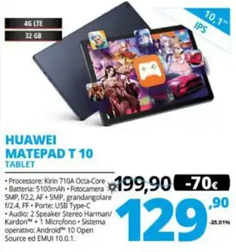 Comet Huawei Matepad T 10 Tablet offerta