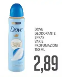 Supermercati Piccolo Dove deodorante spray varie profumazioni offerta