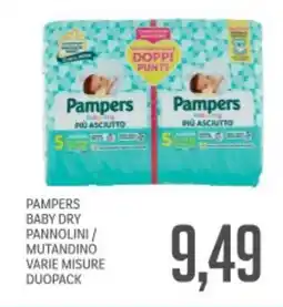 Supermercati Piccolo Pampers baby dry pannolini / mutandino varie misure duopack offerta