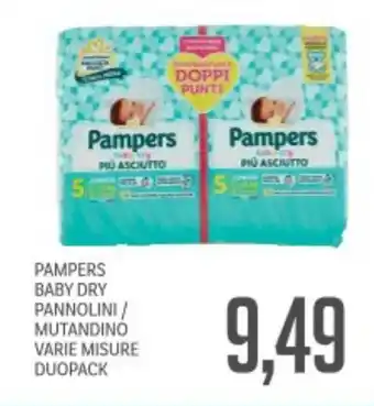 Supermercati Piccolo Pampers baby dry pannolini / mutandino varie misure duopack offerta