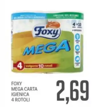 Supermercati Piccolo Foxy mega carta igienica 4 rotoli offerta