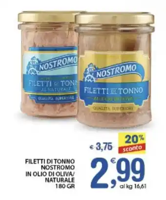 Qui Discount Filetti di tonno nostromo in olio di oliva/ naturale offerta