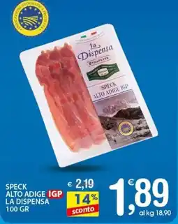 Qui Discount Speck alto adige igp LA DISPENSA offerta