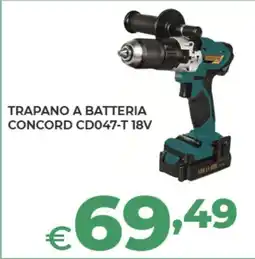 Progress TRAPANO A BATTERIA CONCORD CD047-T 18V offerta