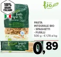 Todis Pasta integrale bio - spaghetti -fusilli offerta