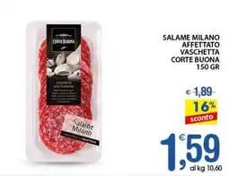 Qui Discount Salame milano affettato vaschetta corte buona offerta