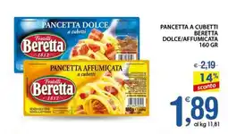 Qui Discount Pancetta a cubetti beretta dolce/affumicata offerta