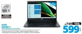 Comet Acer Aspire 3 Notebook (A315-57G-54HS) offerta