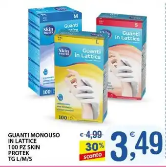 Qui Discount Guanti monouso in lattice 100 pz skin protek offerta