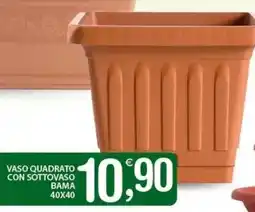 Qui Discount Vaso quadrato con sottovaso bama 40x40 offerta